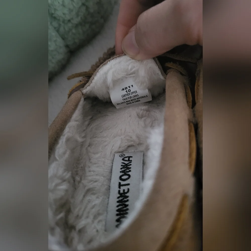 Minnetonka Toddler Brown Moccasins with Cozy Lining